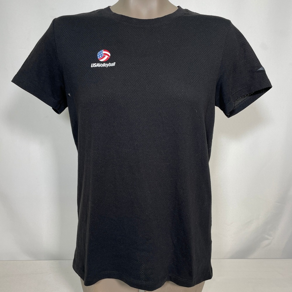 USA Volleyball Team Mizuno Player Issue Performance Black T-Shirt Women's MEDIUM
